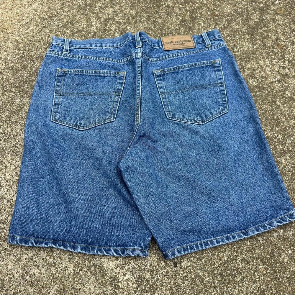 Vintage 90s Basic Equipment Denim Jorts Workwear Blue Size 38 (b4)